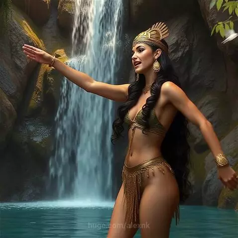 Queen Cleopatra at the waterfall by alexnk