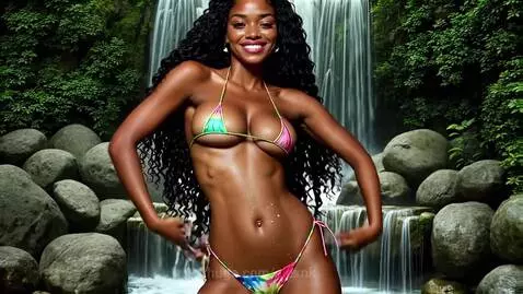 The girl is smiling, dancing an erotic dance by alexnk