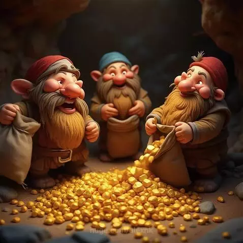 Dwarves mine for gold by alexnk