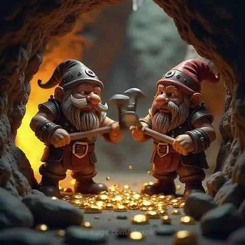 Dwarves mine for gold by alexnk