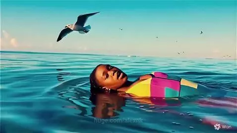 The girl is swimming by alexnk