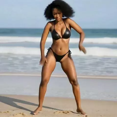 A girl dancing by the ocean by alexnk