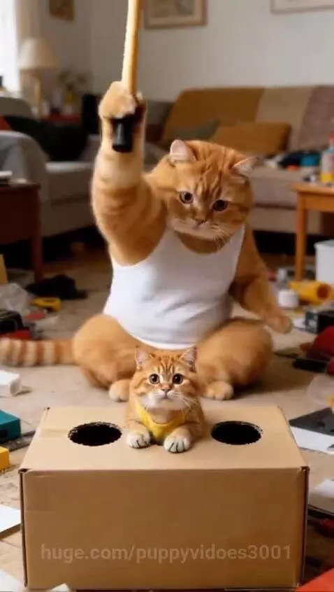 cat enjoy her baby by puppyvidoes3001