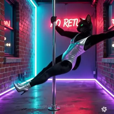 Cat pole jazz dancer by gromkusik