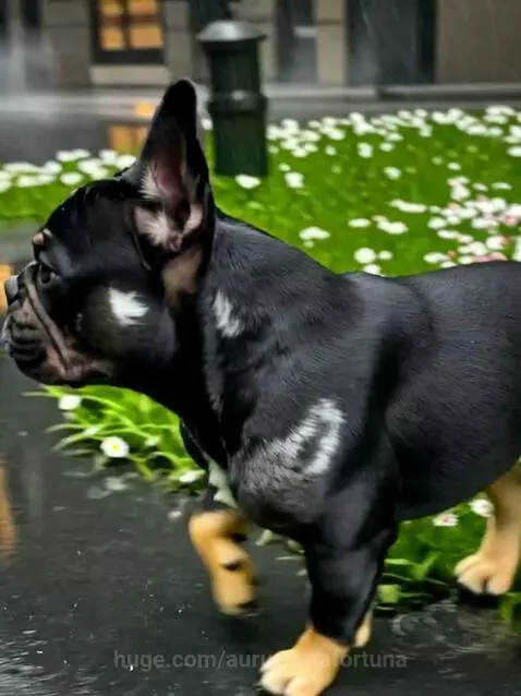 Cyberpunk Bulldog: Neon Night Stroll by aurumvitafortuna