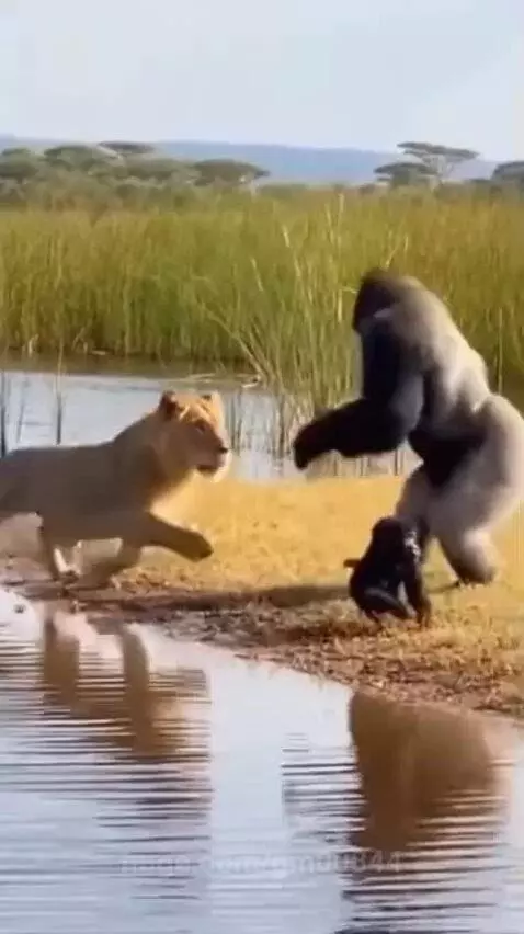 WWE Gorilla 🦍 Vs lion 🦁 by gm00844