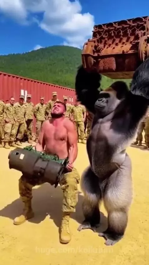 Shocking strength of gorilla 🦍💪 Man lose it 🙇 by kolkrium