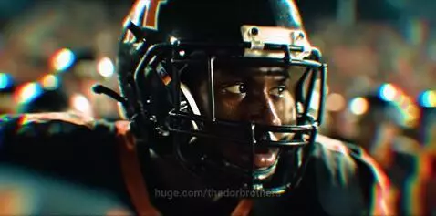 Official trailer for Vampire Touchdown, showing a football player with fangs and glowing eyes.