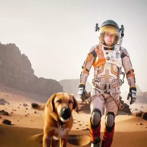 Walking  with my dog on Mars by desertskymusic