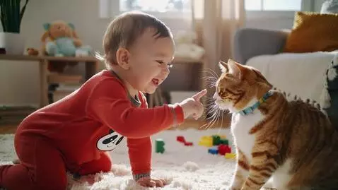 Baby funny conversations with cat by pak1stan