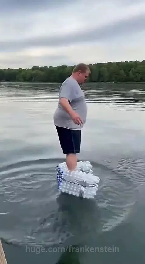 He floats on water!!! 😳😅 by frankenstein
