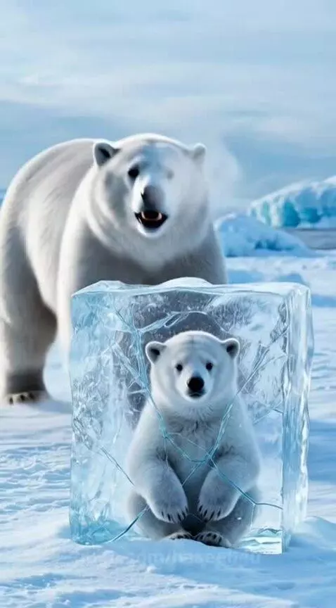 Frozen in ice, but love will save ❄️🐾 by haseeb4u