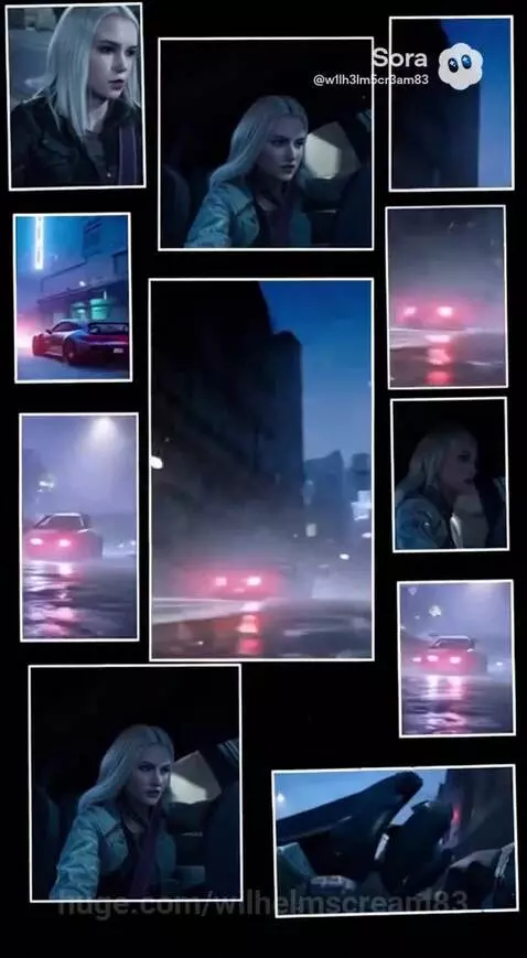 Two women in tactical gear with weapons in a dark, futuristic, rain-slicked city at dawn.