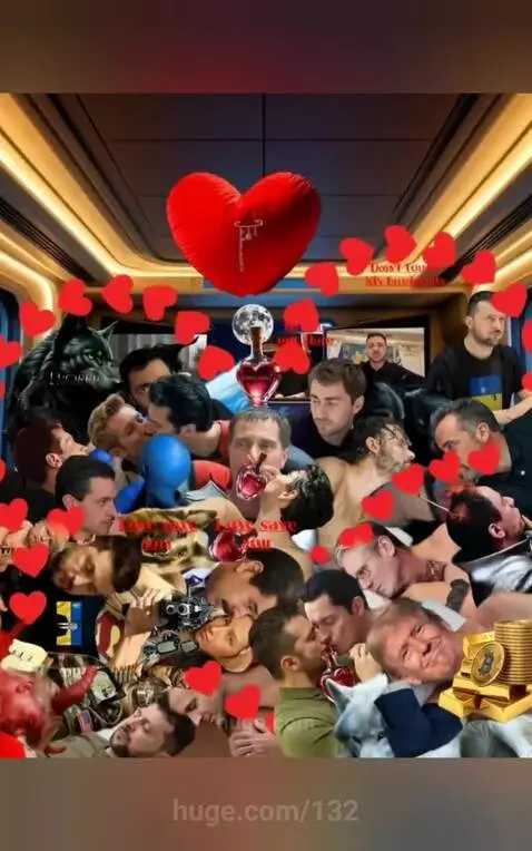 Couple kissing passionately inside an airplane cabin, with romantic 'Amor' text overlay.