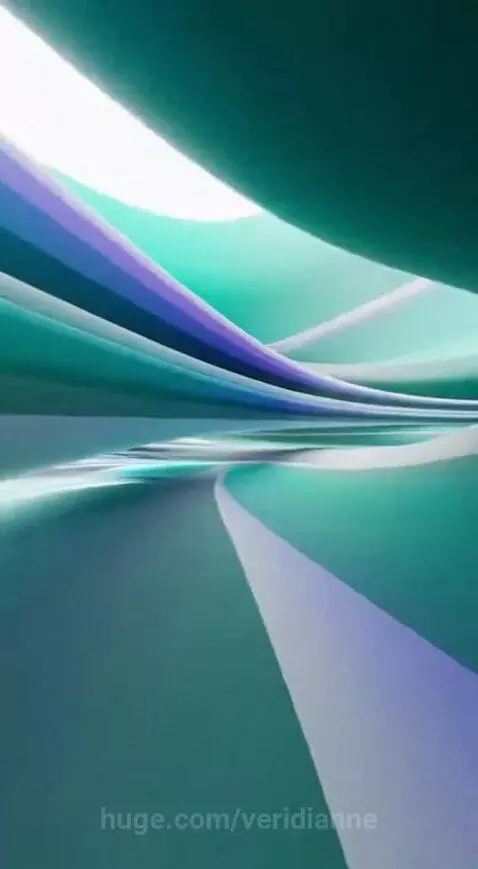 Abstract animation of flowing shapes in cool colors like blue, green, and purple, creating a sense of depth and movement.