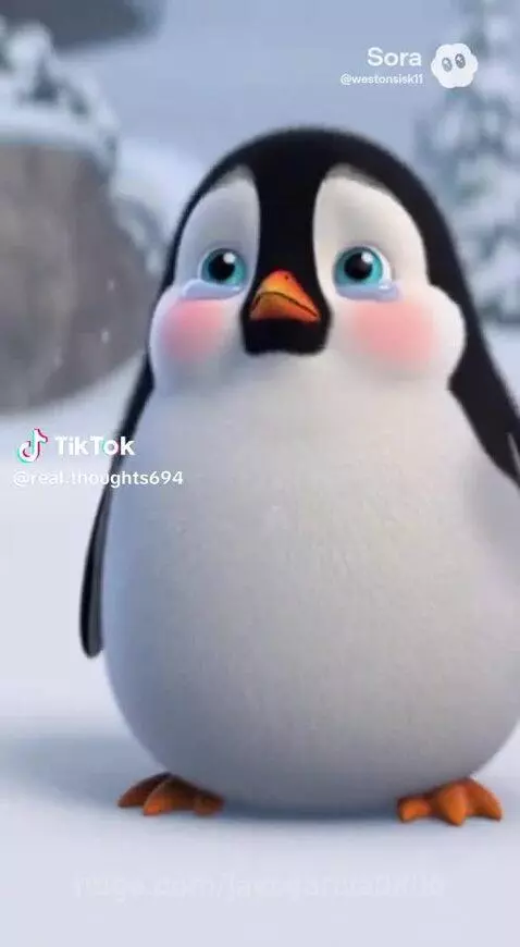 Sid the Sloth from Ice Age laughing dismissively at a sad, crying baby penguin.