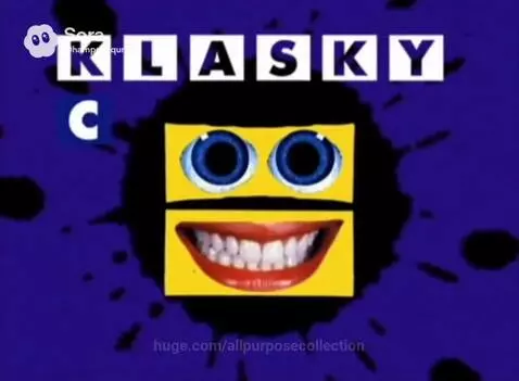 Klasky Csupo logo with animated ink splatters, eyes, and text, ending with a purple Y.