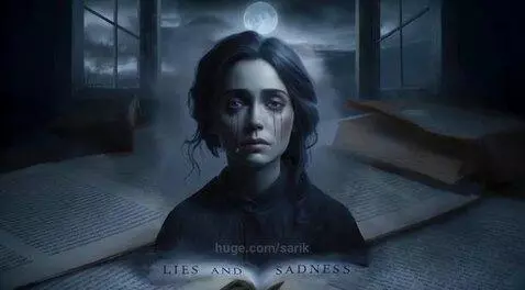 Split screen: woman crying vs. green humanoid with thorns, waterfalls vs. factory under stormy sky.