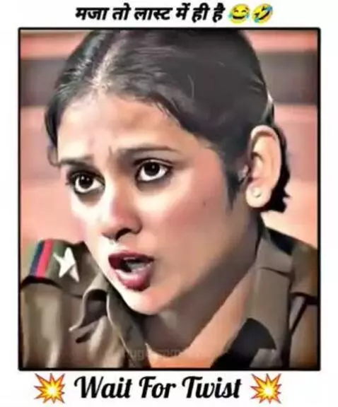 Woman in police uniform interrogating a shocked young man about his trip to Goa.