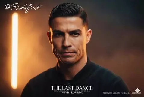 Lionel Messi in a black Lamborghini and Cristiano Ronaldo in a white Corvette drag racing on a desert road.