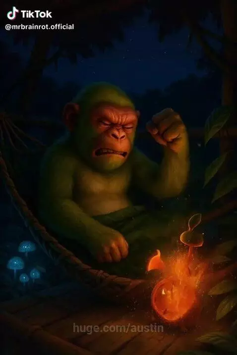 Animated troll, monkey, and log characters in whimsical scenes with a catchy vocal track.