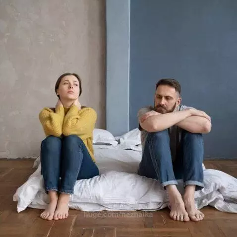Couple walking on a forest path, transitioning from conflict to happiness, ending at a sunset.