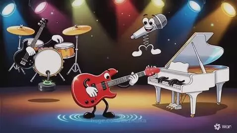 Young couple dancing energetically in a retro disco with neon lights.