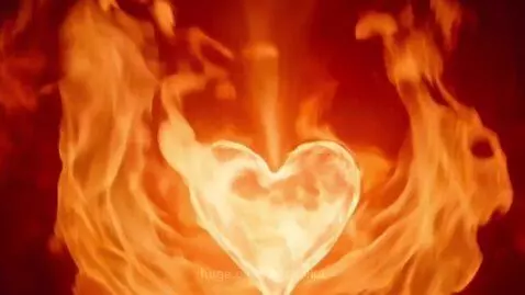 Woman crying in the rain, symbolic burning heart, and shattered glass representing emotional pain.