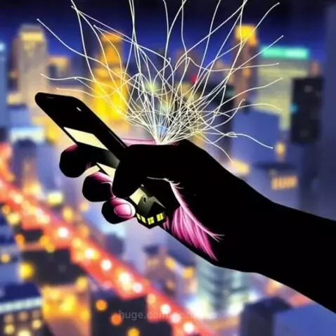 Animated hand holding a smartphone, masked hacker, and distressed person looking at phone, symbolizing phone scams.