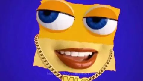 Animated yellow character named Milo with big blue eyes and a gold chain, looking confident against a psychedelic background.