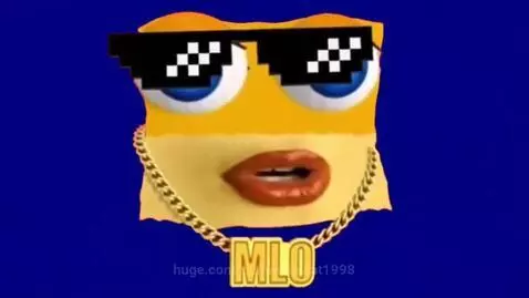 Cardboard character Milo with realistic eyes and mouth, revealing blue eyes after removing pixelated sunglasses.