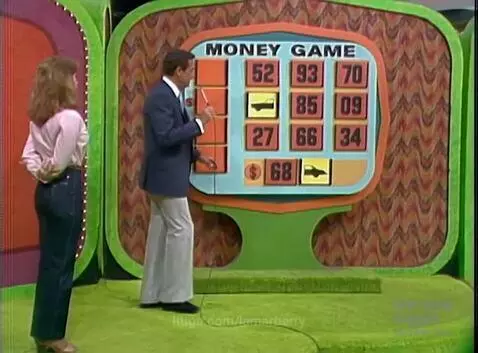 Contestant Gail playing the Money Game on The Price Is Right with Bob Barker.