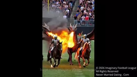 Dragons Vs Knights Fantasy Football Game , Fire breathing Dr... by imaginaryfootballleague