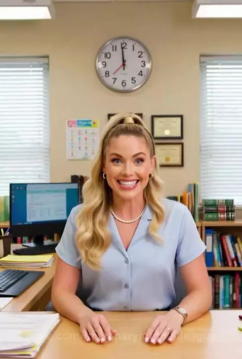 Professional individuals in an office setting announcing the removal of analog clocks from schools.