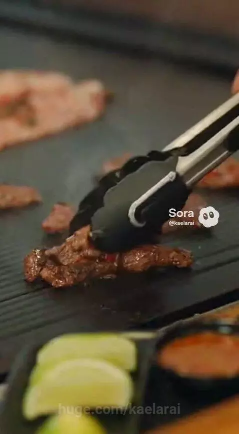 Bigfoot wearing sunglasses enjoys tacos at a restaurant on Taco Tuesday.