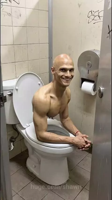 Muscular man with no lower body performing daily activities with creativity and strength.