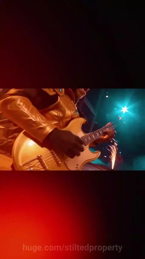 Three monkey-like characters in golden armor and crowns playing rock music in an ornate hall.