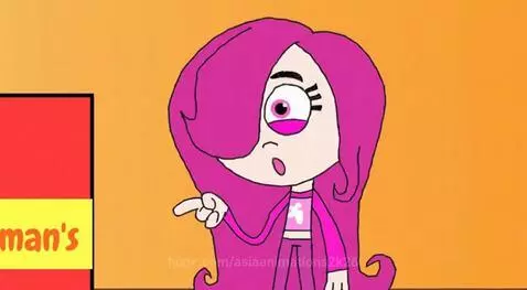 Animated characters, one pink and one blue, with a box labeled Kellman's Coffee. The pink character gestures as the blue character explodes.