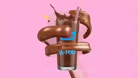 Animated character playing soccer and drinking Nestle Chocolate Shake KA-POW!