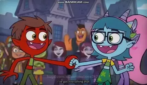 Animated monster characters in a circle, celebrating the last day of school with confetti and balloons.
