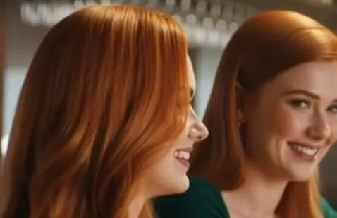 Two women at a bar, one in a black top smiling, the other in a green top and white shorts wiping the bar.