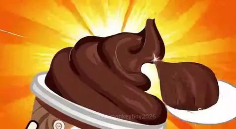 Animated girl wins dance competition after eating Nestle chocolate froyo.