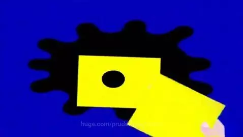 Stylized cartoon face forming from yellow shapes on a blue background, representing the Klasky Csupo logo.
