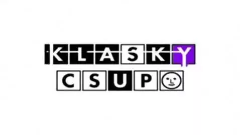 Klasky Csupo logo with inverted colors on a white background. The 'Y' is purple.