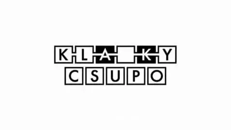 Klasky Csupo logo with black blocky letters on a white background, the 'S' in KLASKY turns white.