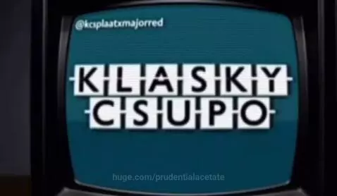 Retro television screen displaying the Klasky Csupo logo with a red 'Y' and username @kcsplaatxmajorred.