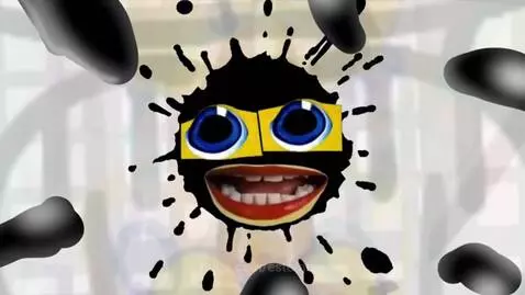 Klasky Csupo logo with ink splat, yellow boxes with eyes, and text appearing on a black background.