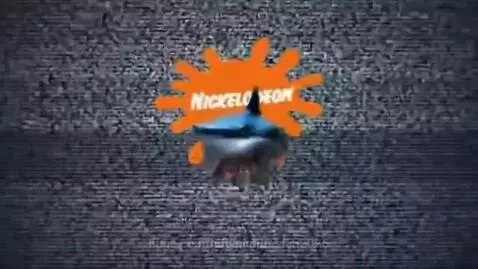 Modified Nickelodeon logo with a menacing shark's head replacing the splat, text 'SHARK OF DOOM'.