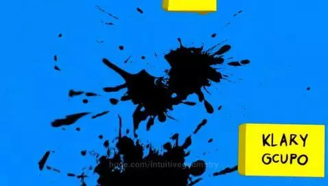 Klasky Csupo logo animation featuring a blue screen, black ink splatters, and animated yellow blocks with eyes and mouths.