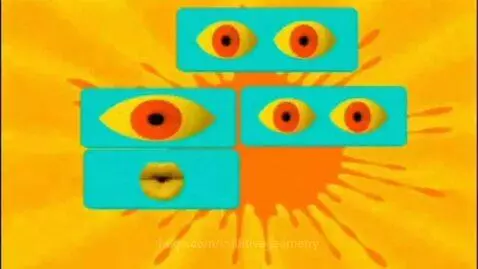 Klasky Csupo logo animation with a yellow hand, ink splat, and animated blocks spelling out 'KLASKY CSUPO'.